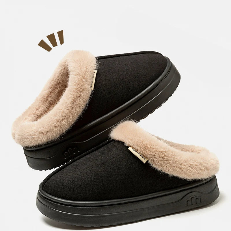Women's Winter Slippers - Anti-Slip Indoor Outdoor Snow Boots with Thick Sole