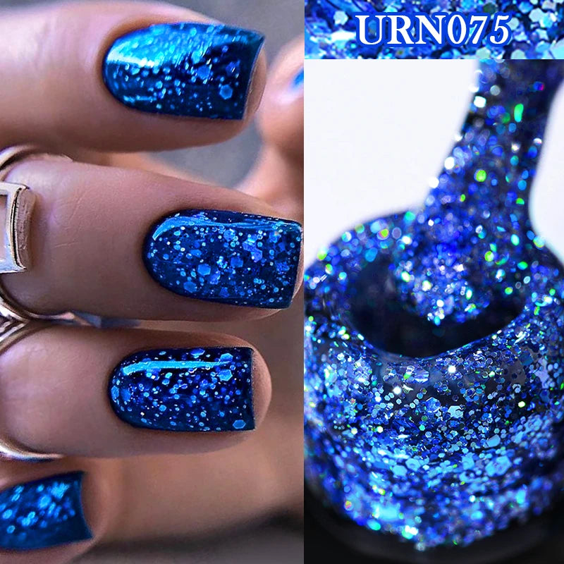 Glitter Gel Nail Polish – Semi-Permanent UV LED Gel with Sparkling Shimmer Finish