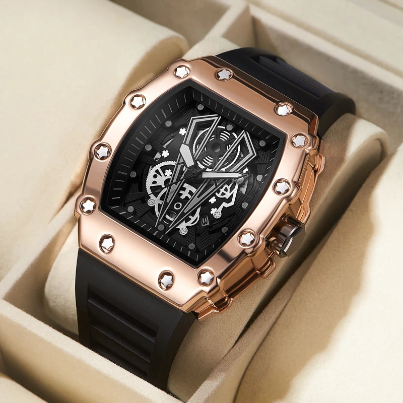 Men's Sport Quartz Watch - Waterproof Silicone Band Wristwatch