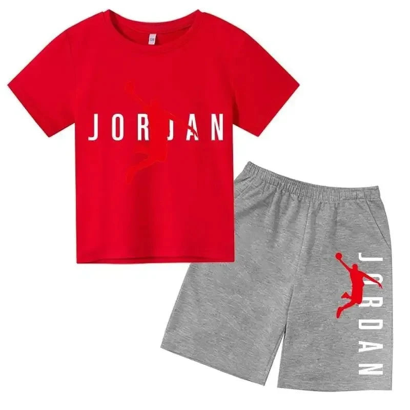 Kids Summer Outfit Set - Boys & Girls Sporty T-Shirt & Shorts (Ages 2-13)