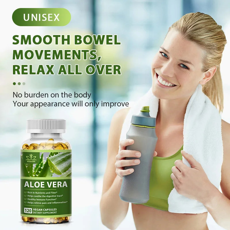 Organic Aloe Vera Weight Loss Capsules - Fast Fat Burning & Detox for Beauty & Health