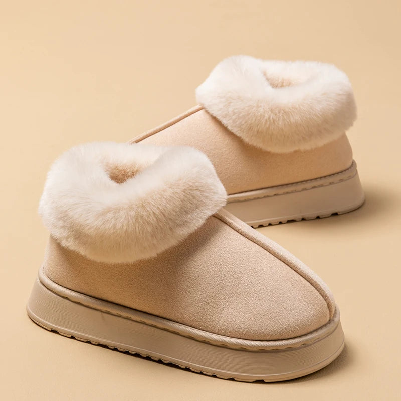 Women's Winter Slippers - Non-Slip Plush Fleece Lined Indoor House Shoes with Soft Sole