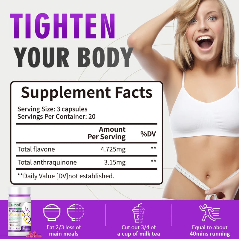 Cassia Seed & Lotus Leaf Weight Loss Pills - Natural Fat Burner & Detox for Women
