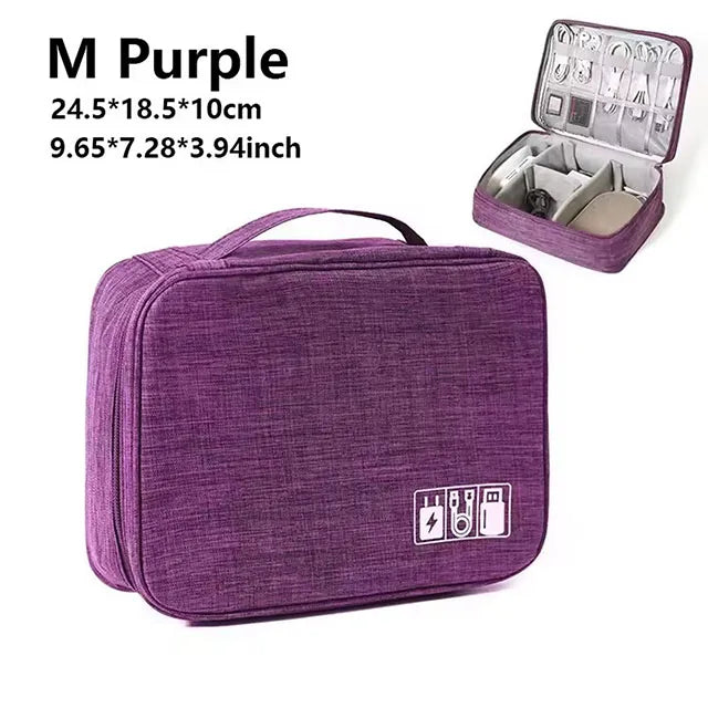 Waterproof Cable Storage Bag – Portable Electronic Travel Organizer
