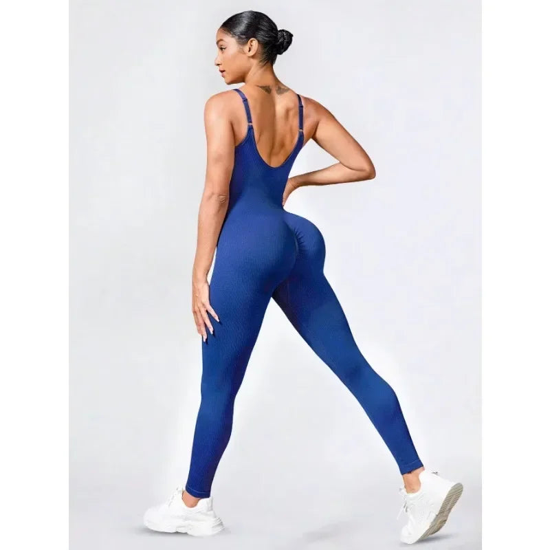 Women's Seamless Bodycon Yoga Jumpsuit - One-Piece Workout Set
