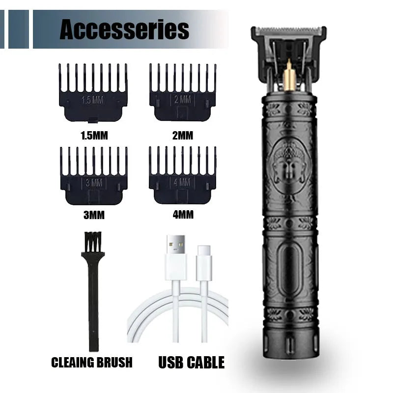 T9 Electric Hair Trimmer - USB Rechargeable Professional Clipper for 0mm Bald Fades