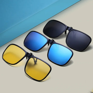 ⬛ 45% OFF! Square Polarized Clip-On Sunglasses - Flip-Up UV400 for Night Driving