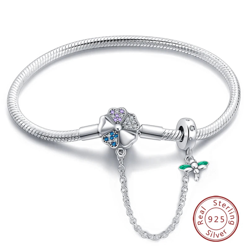 Silver Star Moon Clover Bracelet – DIY Charm Birthday Jewelry