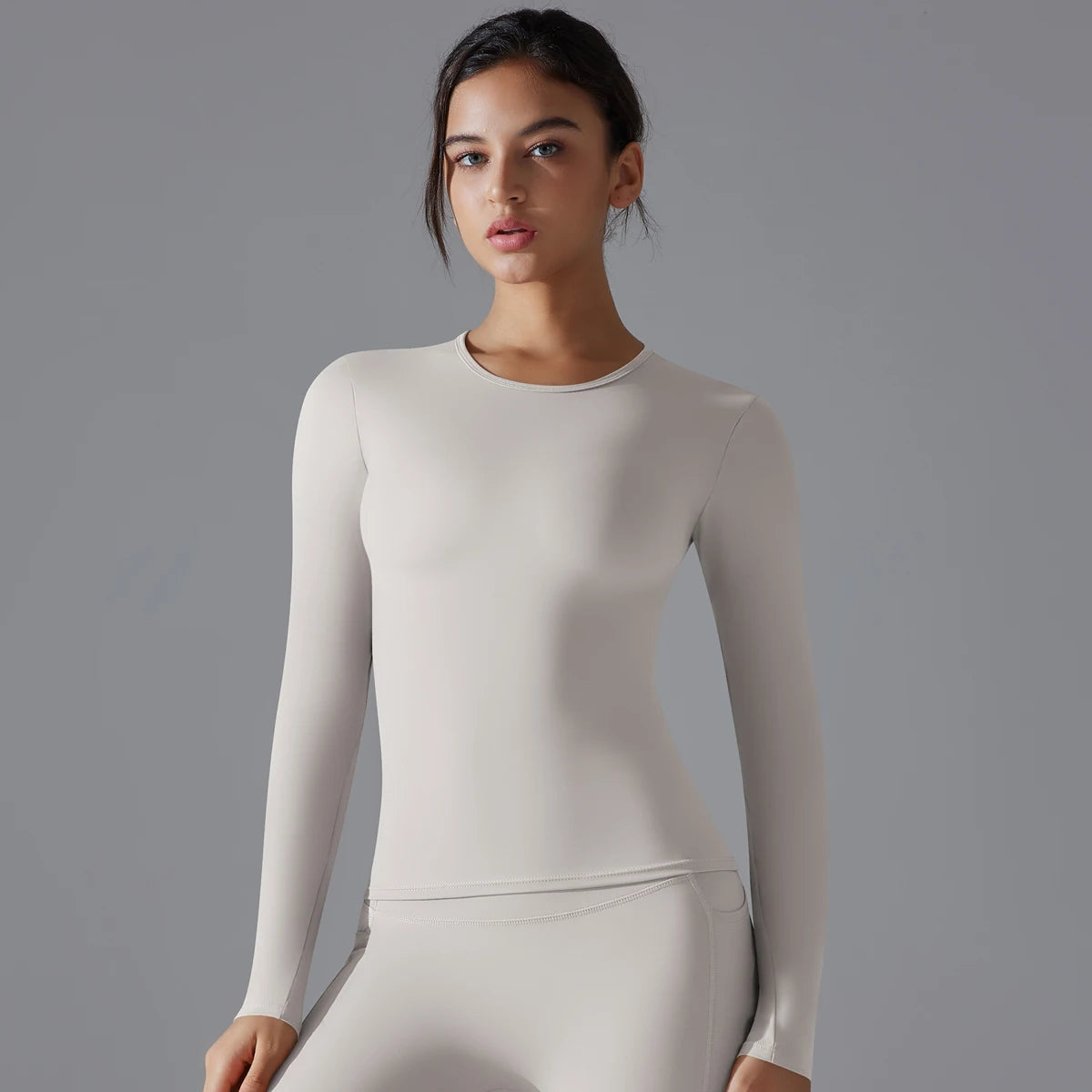 Women's Long Sleeve Yoga Shirt - Dry-Fit Workout Top for Gym, Running & Fitness