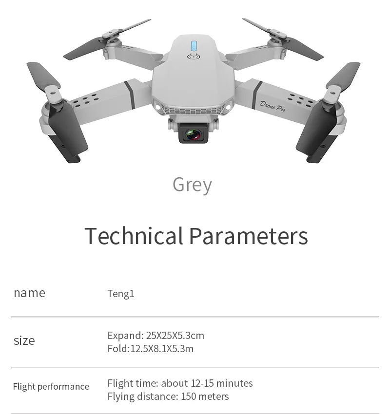 E88 Plus GPS Drone with 8K Dual Camera - 27 Min Flight, Obstacle Avoidance, 1000m Range