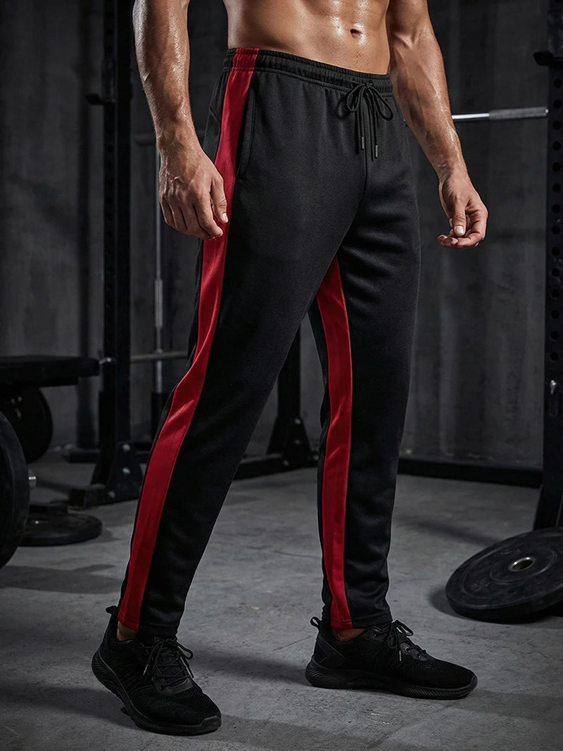 Men's Colorblock Athletic Joggers - Warm Workout Sweatpants