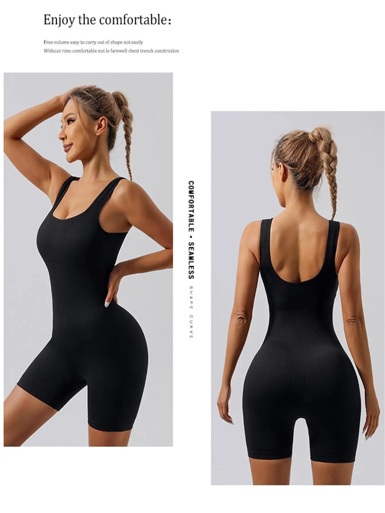 Women's Seamless Yoga Bodysuit - One-Piece Workout Romper