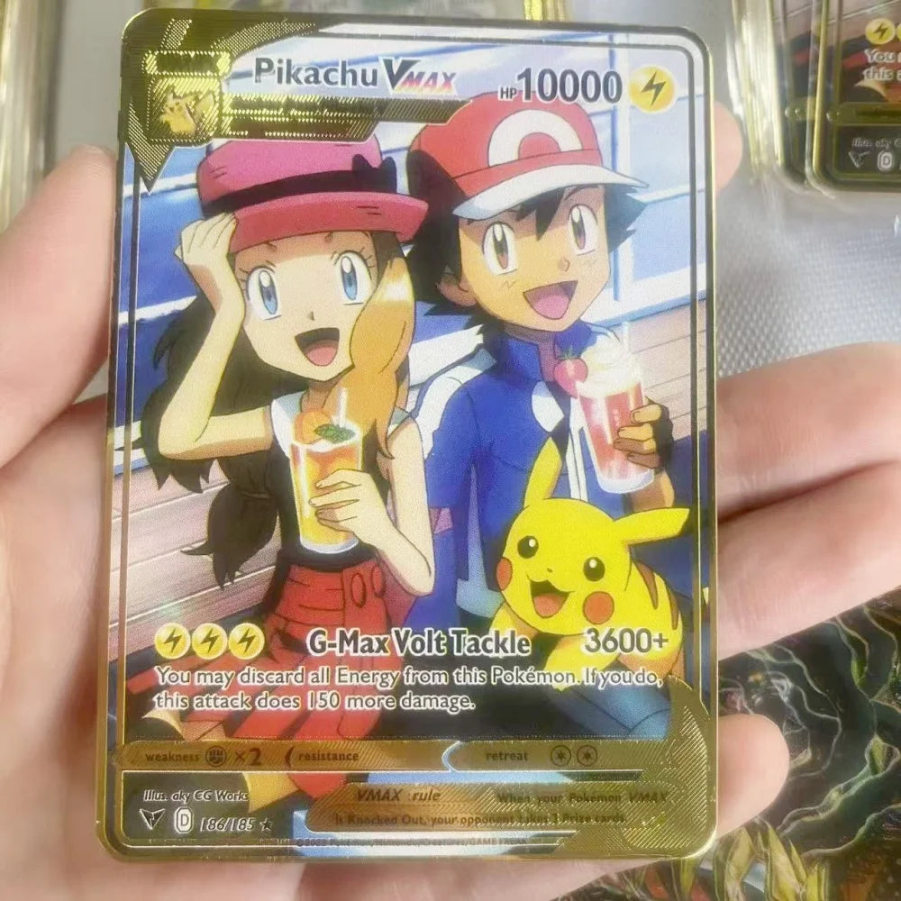 Pokemon Gold Metal Cards – Mewtwo, Pikachu GX & Charizard VMAX Collector Set