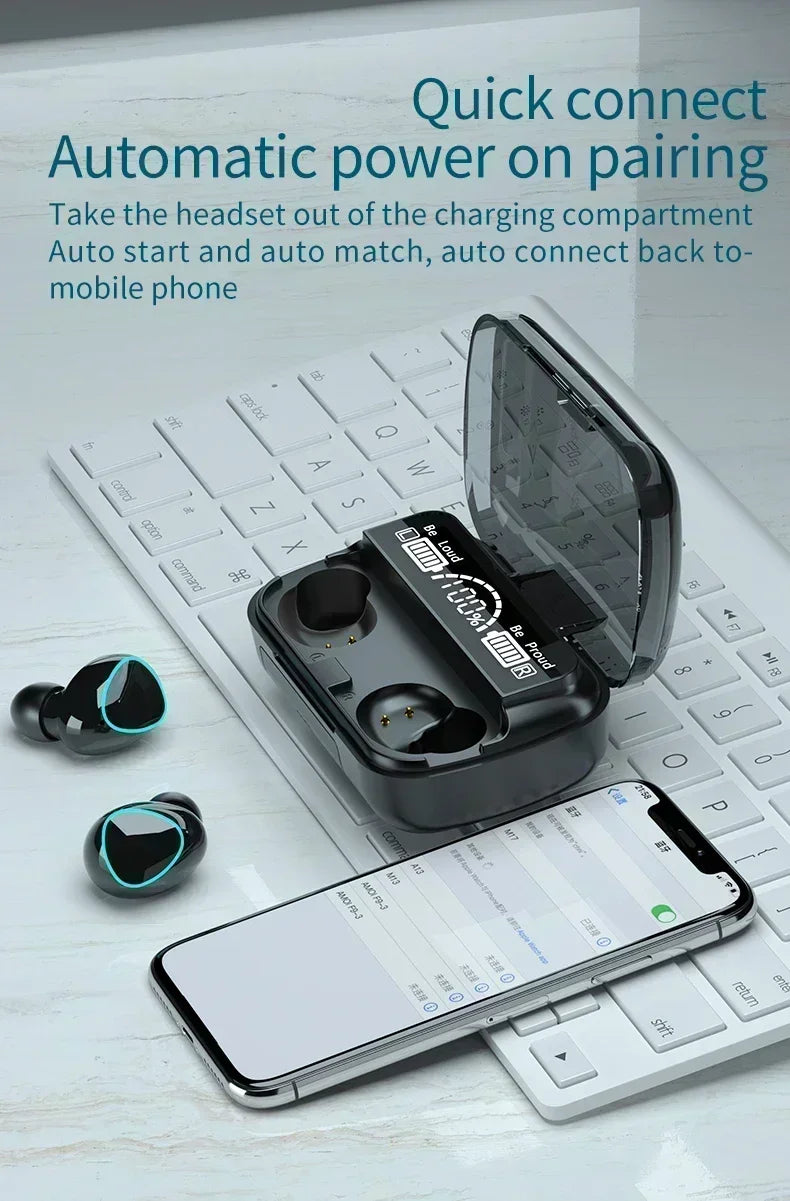 M10 Wireless Earbuds – Waterproof Bluetooth Sport Earphones with Noise Cancelling