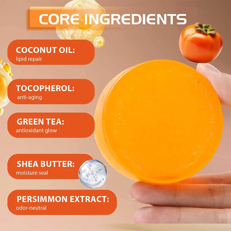 Japanese Persimmon Natural Soap Bar with Green Tea