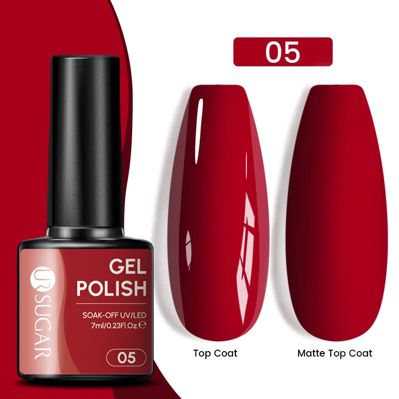Dark Red Gel Nail Polish – Soak-Off LED/UV Gel Varnish for Salon & Home Use