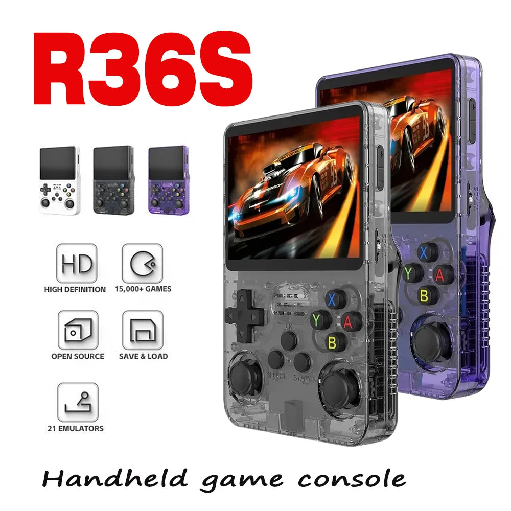 R36S Retro Handheld Game Console - 3.5" Linux System with 128GB Memory