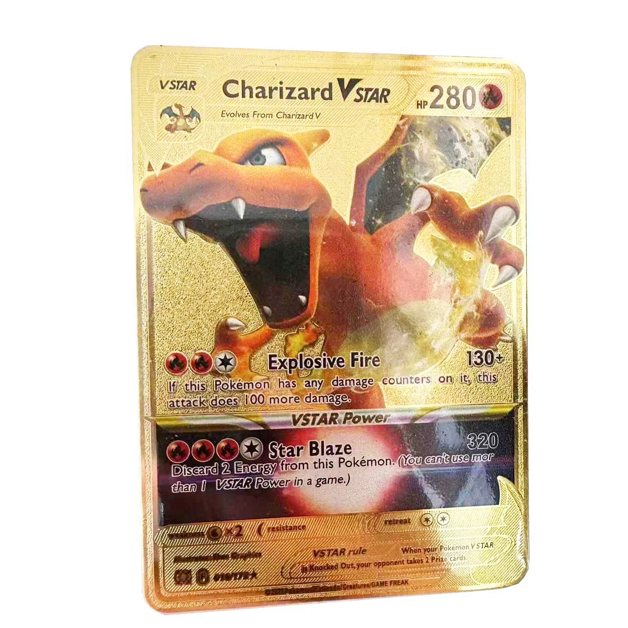 Spanish Pokemon Gold Metal Cards – Mewtwo, Pikachu GX & Charizard VMAX Set