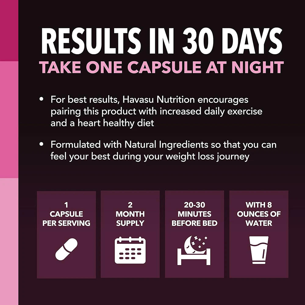 Night Time Fat Burner for Women - Overnight Metabolism Booster & Sleep Support