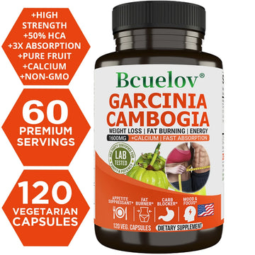 Garcinia Cambogia Capsules - Natural Fat Burner & Appetite Suppressant for Weight Loss