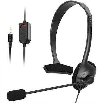 USB Headset with Microphone Single-Sided Computer Headphone Lightweight Call Center Wired Headset for PC/Laptop/Computer