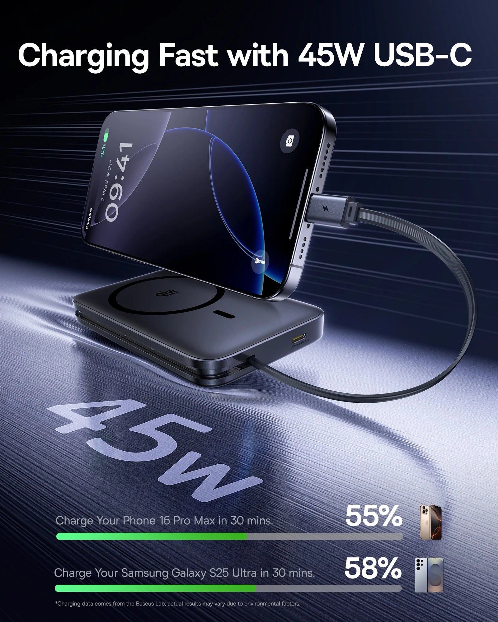 Baseus 10000mAh 45W MagSafe Carregador sem fio