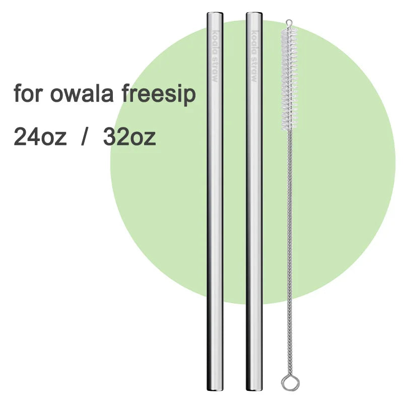 Koala Straw for Owala FreeSip - Stainless Steel Metal Reusable Straw for 24oz/32oz Bottles