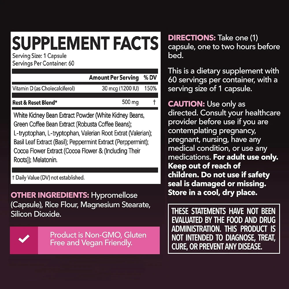 Night Time Weight Loss Capsules for Women - Sleep & Slim with Metabolism Booster