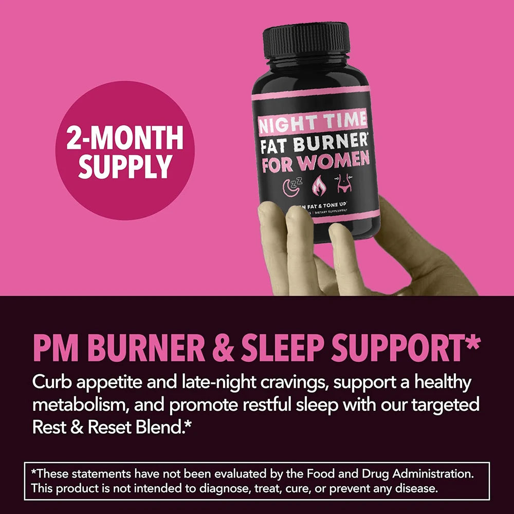 Night Time Weight Loss Pills for Women, Appetite Suppressant & Metabolism Booster, Nighttime Supplement Slimming While You Sleep