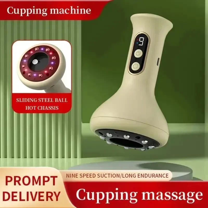 USB Rechargeable Handheld Abdominal Massager with Guasha & Hot Compress