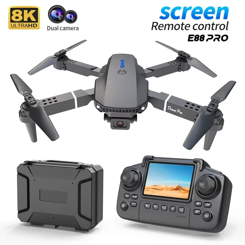 E88 Pro Foldable GPS Drone with 4K Dual Camera - 23 Min Flight, Optical Flow (360g)