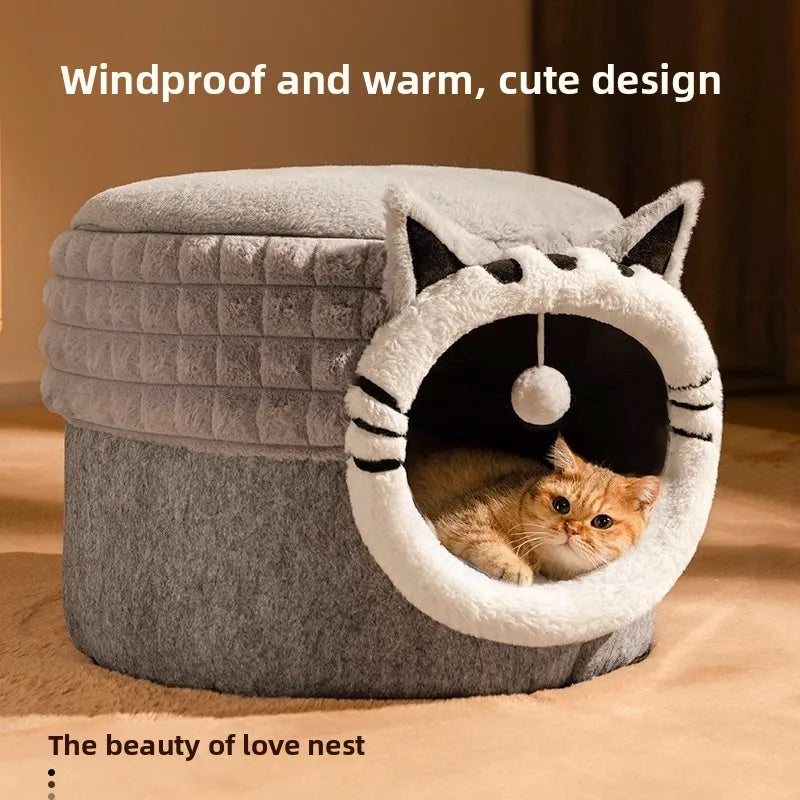 Cat Litter Box – Warm Enclosed Bed for All Seasons (Cats Under 7 lbs)