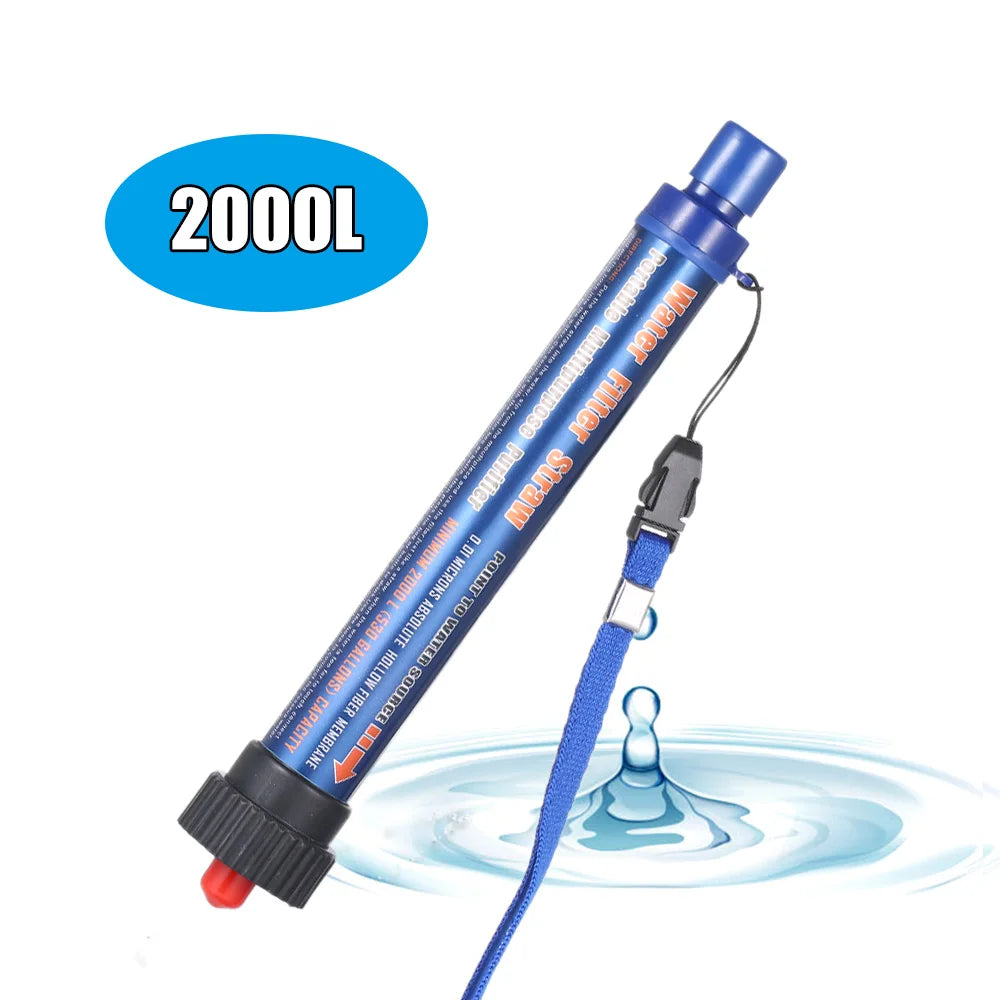 Portable Water Filter Straw - Emergency Survival Filtration System for Camping & Hiking