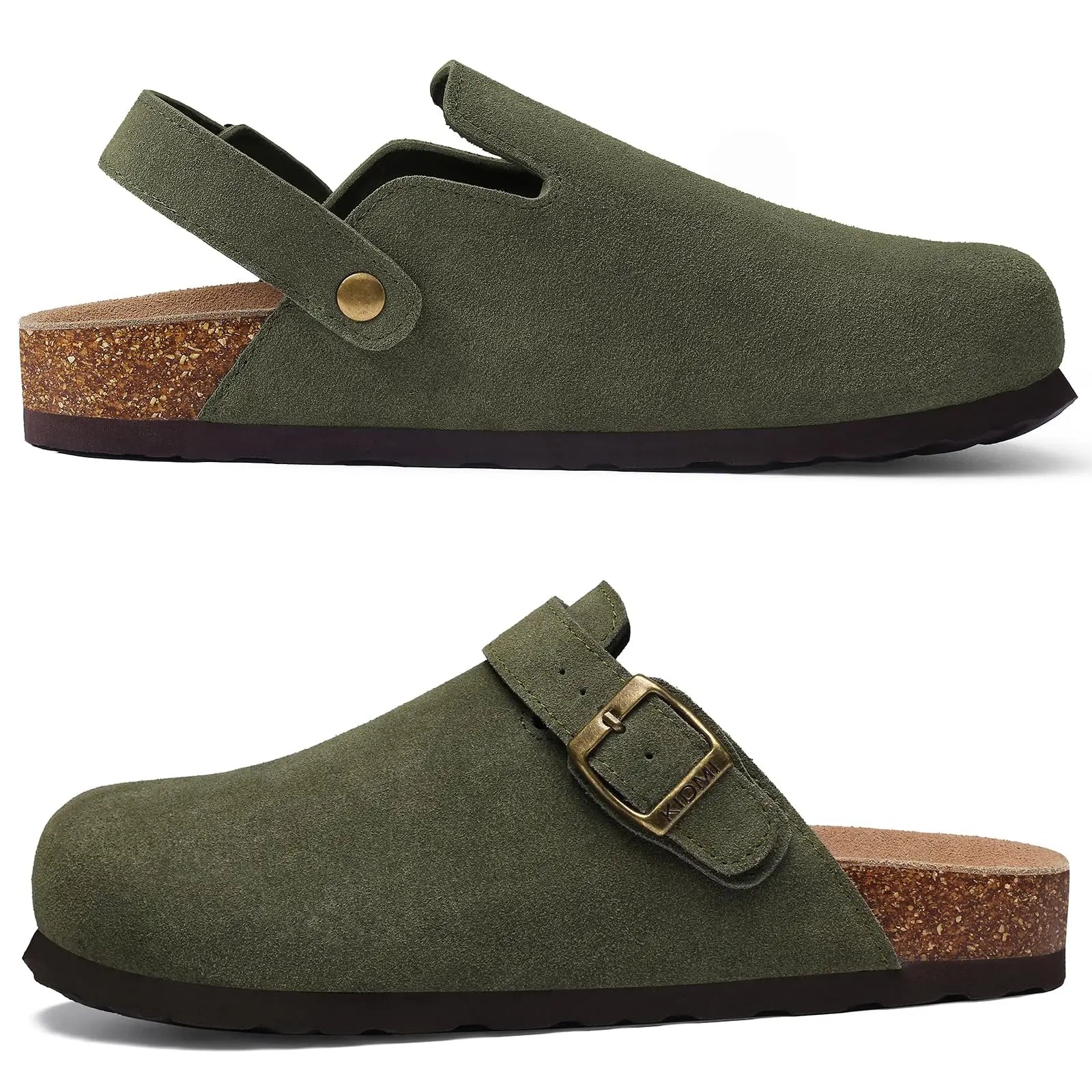 Asgard Women’s Leather Clogs – Soft Cork Mules with Adjustable Strap