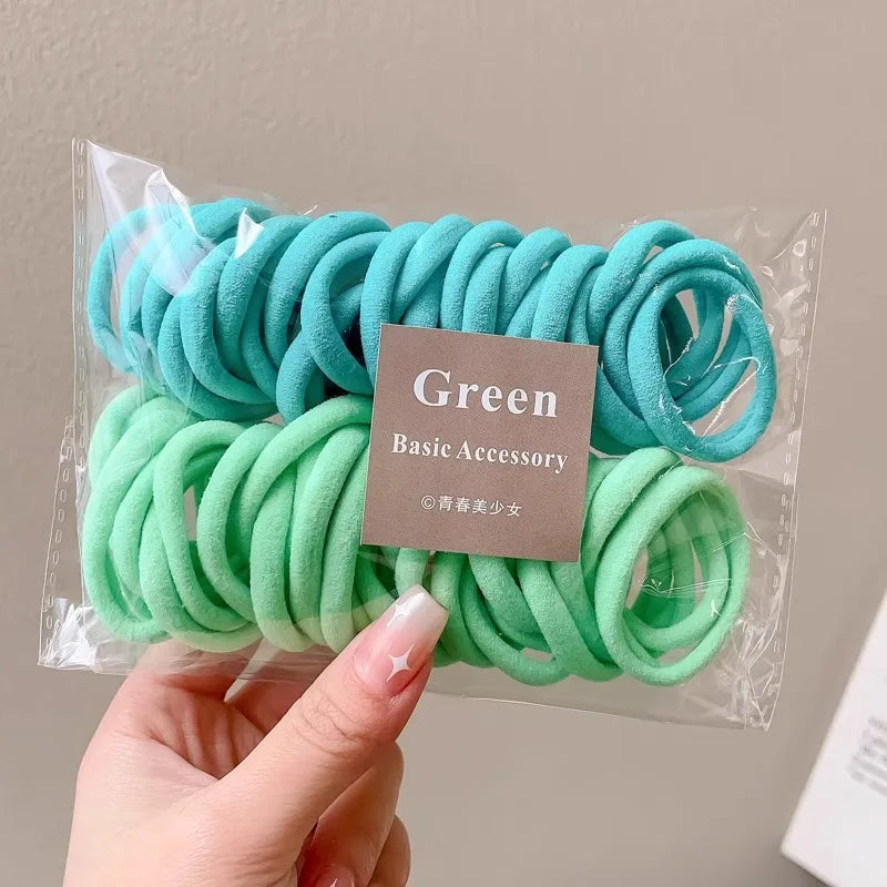 Colorful Elastic Hair Rope – Ponytail Scrunchie Set for Girls | Outdoor & Casual Wear