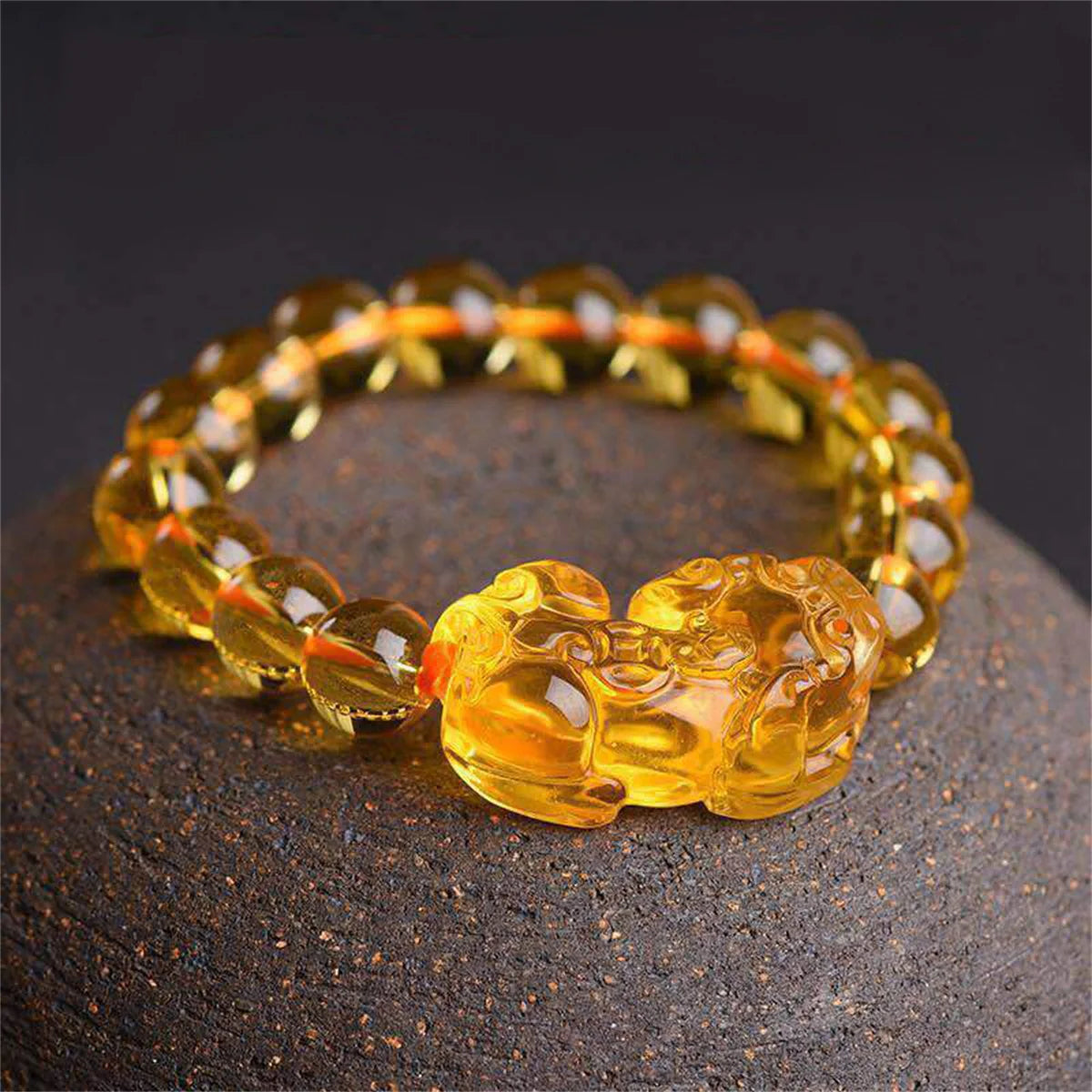 Feng Shui Pixiu Wealth Bracelet - Black Obsidian Crystal Beads for Men & Women