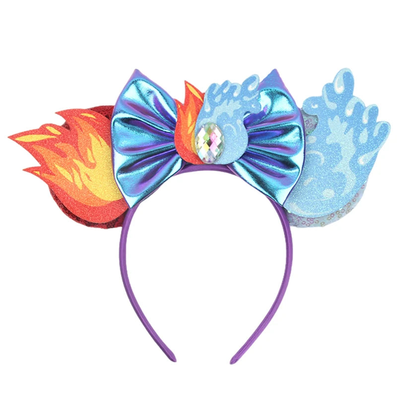 Disney Colorful Sequins Bow Headband – Rainbow Hair Accessory for Girls & Disney Fans