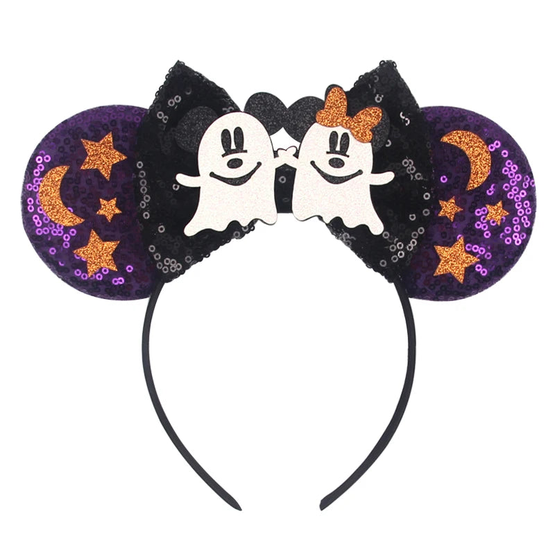 Disney Colorful Sequins Bow Headband – Rainbow Hair Accessory for Girls & Disney Fans