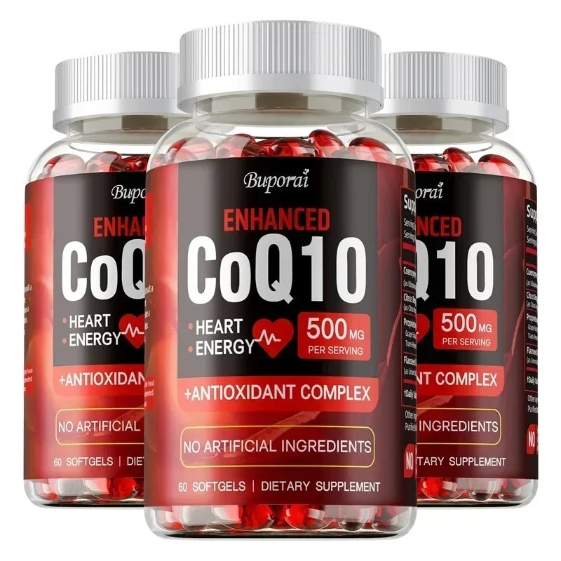 CoQ10 500mg High Potency Supplement - Heart Health, Energy & Anti-Aging Support with Bergamot (120 Capsules)
