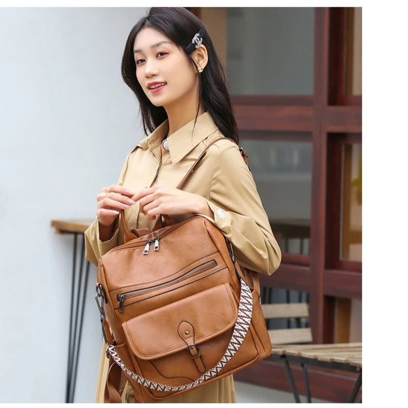 Women's Backpack Purse - PU Leather Fashion Anti-Theft Travel Bag