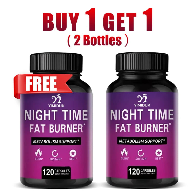 Night Time Fat Burner with Melatonin - Sleep Support & Metabolism Booster