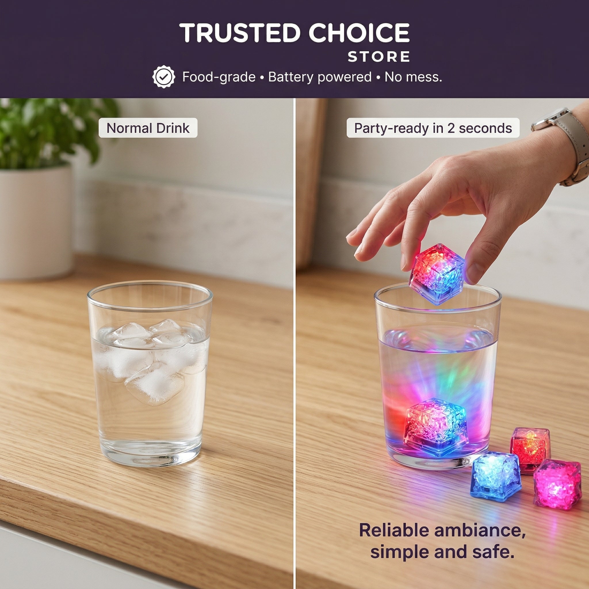 Colorful LED Light Ice