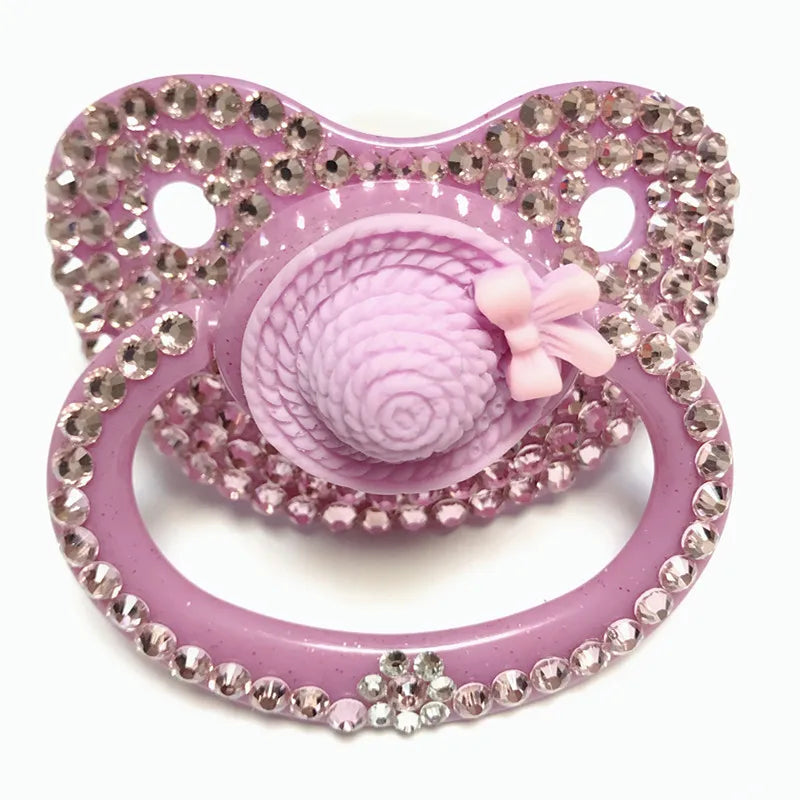 MIYOCAR Handmade Adult Bling Pacifier – Purple Silicone Gem Dummy