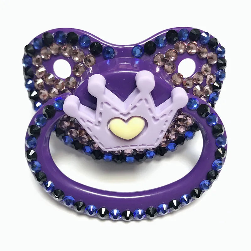 MIYOCAR Handmade Adult Bling Pacifier – Purple Silicone Gem Dummy