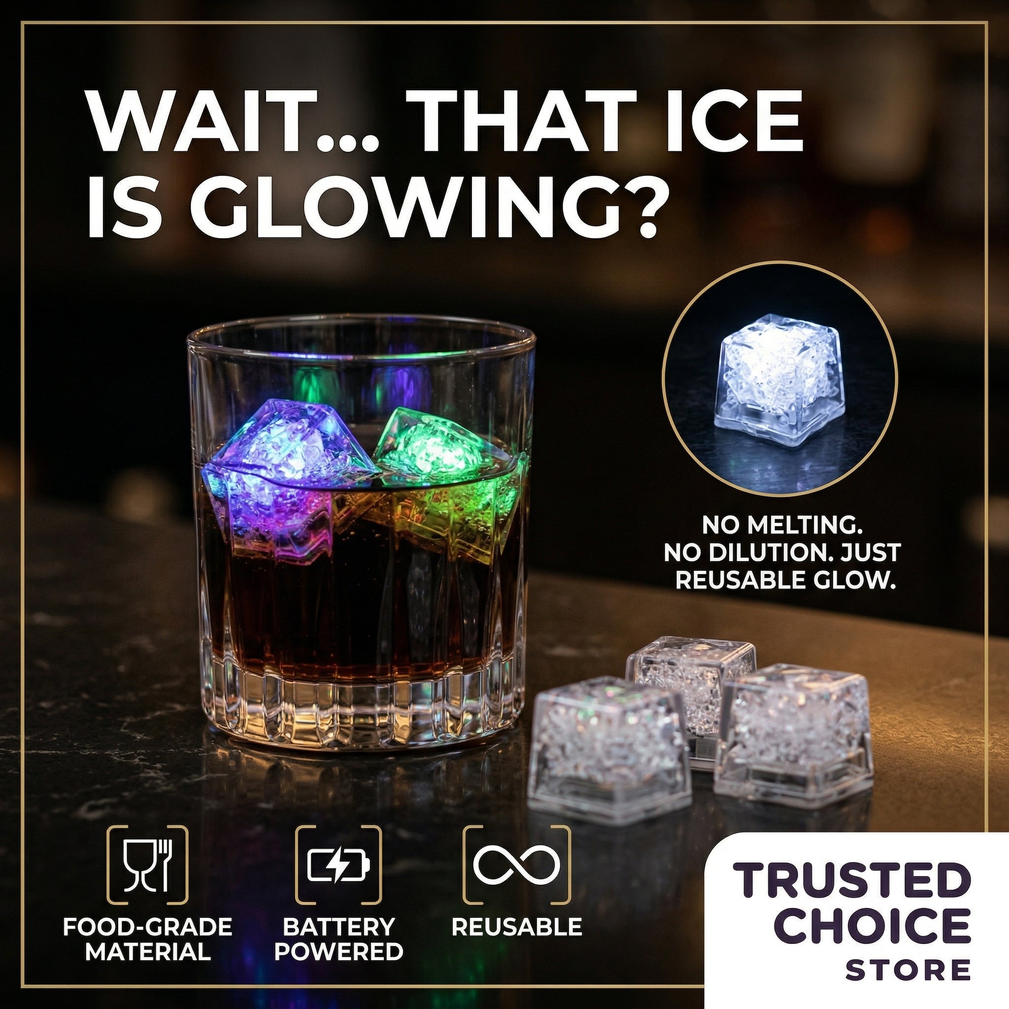 Colorful LED Light Ice