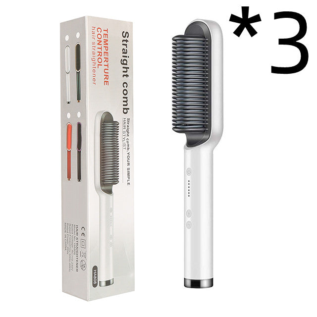 2-in-1 Hair Straightener & Curling Comb – Negative Ion, 10 Heat Settings