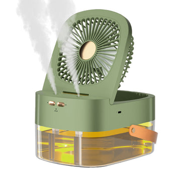 Portable Misting Fan – USB Rechargeable Desktop Air Cooler with Spray & Remote Control