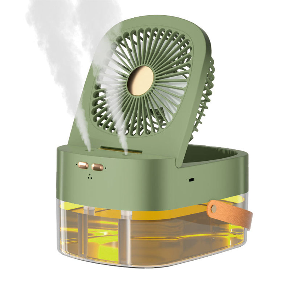 Portable Misting Fan – USB Rechargeable Desktop Air Cooler with Spray & Remote Control