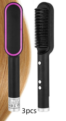 2-in-1 Hair Straightener & Curling Comb – Negative Ion, 10 Heat Settings