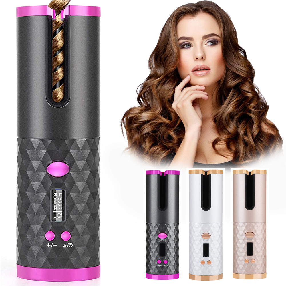 Automatic Hair Curler – Cordless, LCD Display & Ceramic Tourmaline